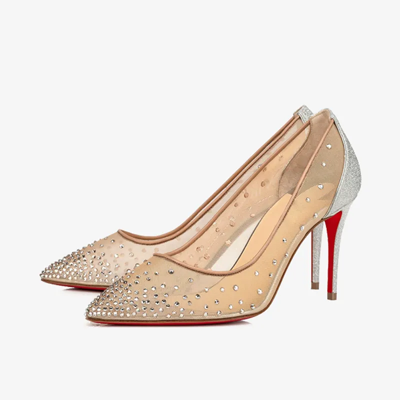 Silver Mesh Strass Pumps sold by ArnoConti