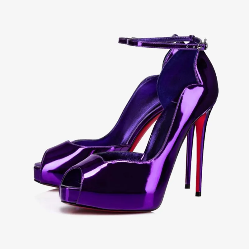 Modern Purple Ankle Strap Pumps sold by ArnoConti