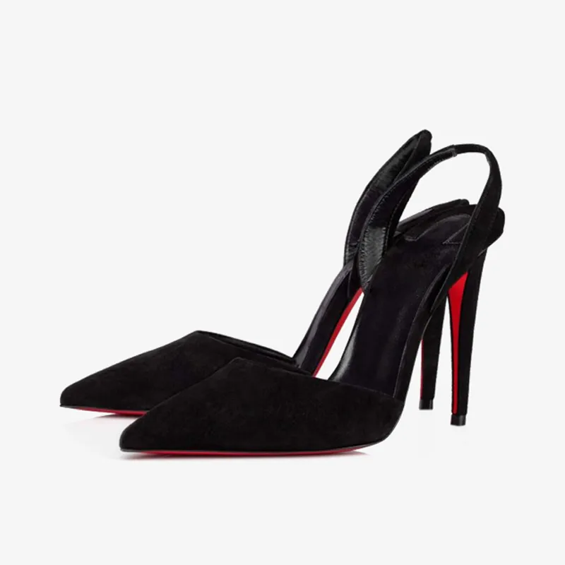 Sleek Black Slingback Heels sold by ArnoConti