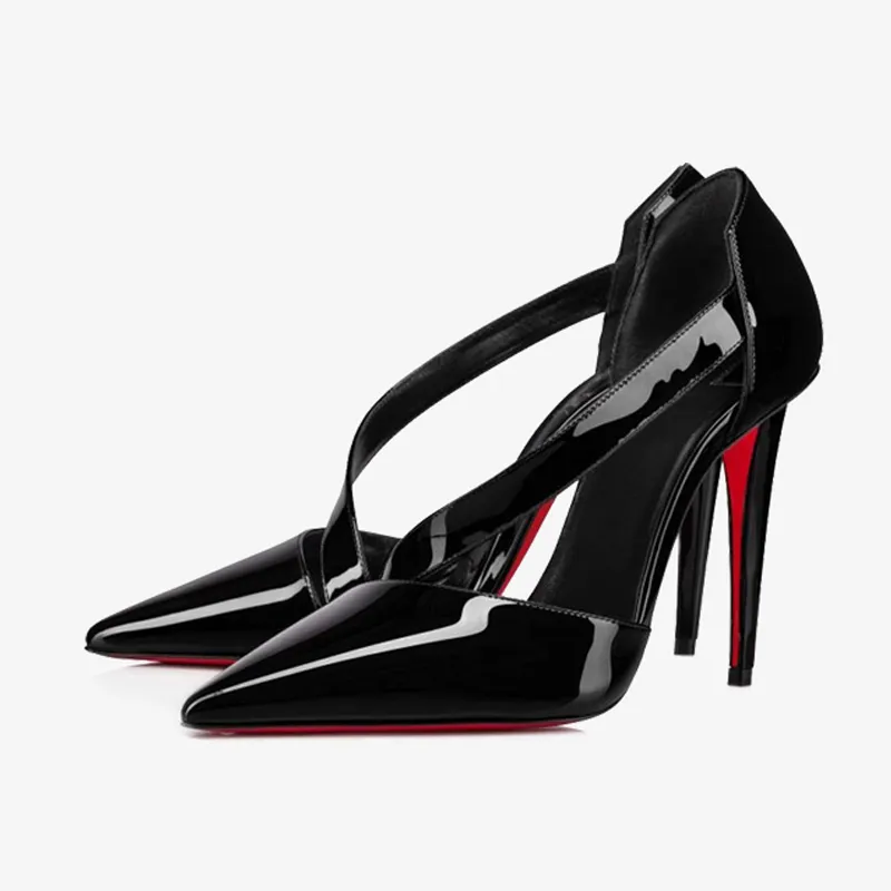 Sleek Black Patent Stilettos sold by ArnoConti
