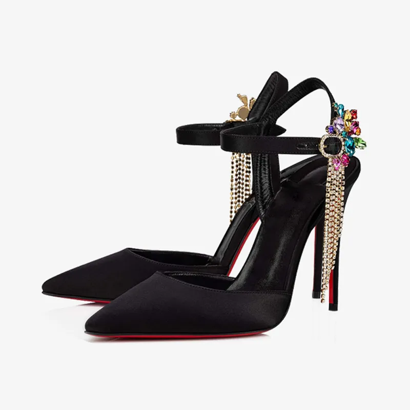 Glamorous Black Satin Heels sold by ArnoConti