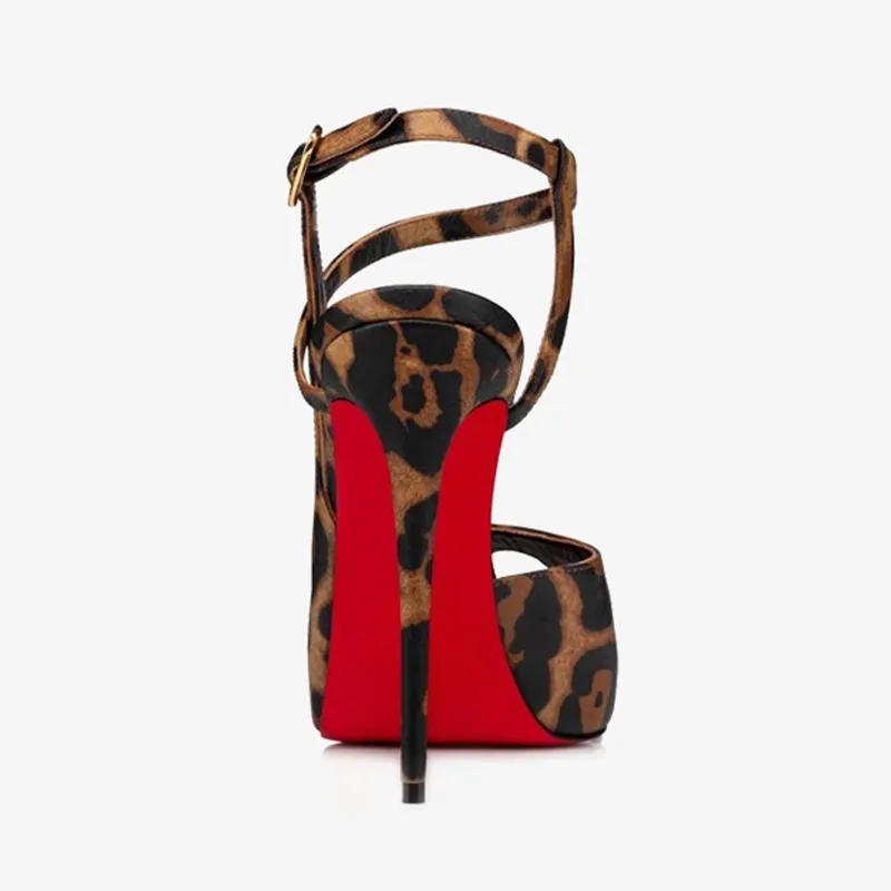 Crossover Strap Leopard Pumps sold by ArnoConti product image thumbnail 4