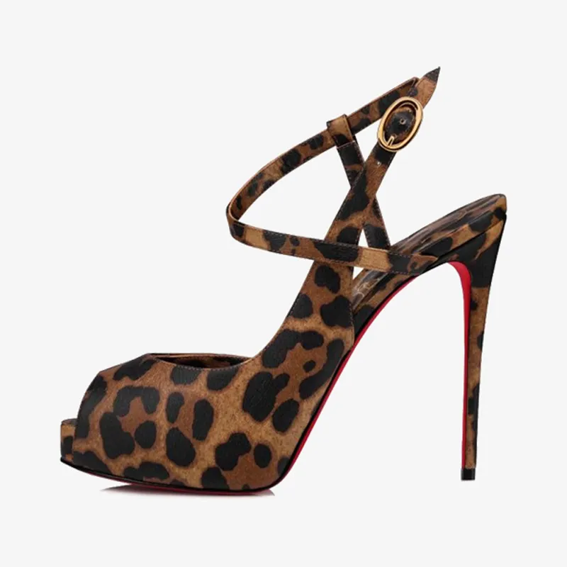 Crossover Strap Leopard Pumps sold by ArnoConti product image thumbnail 2