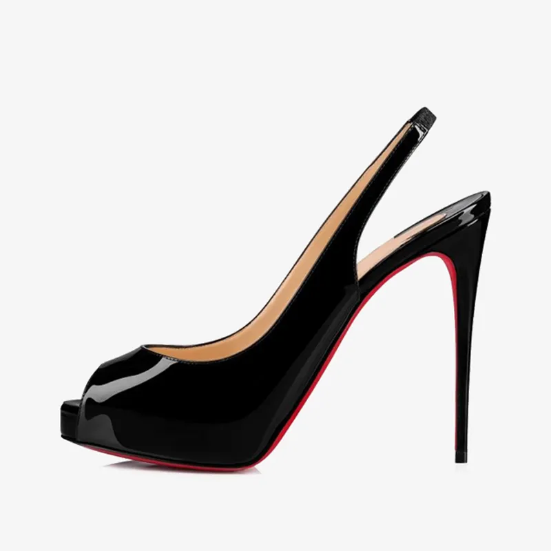 Sleek Black Open-Toe Stiletto sold by ArnoConti product image thumbnail 2
