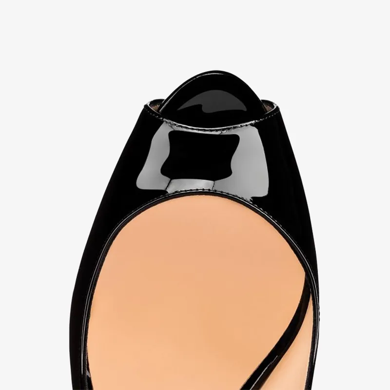 Sleek Black Open-Toe Stiletto sold by ArnoConti product image thumbnail 3