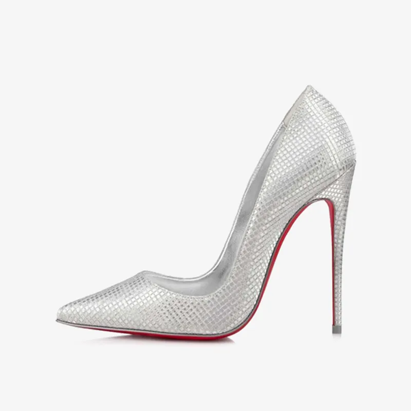 Iridescent Silver Sculpted Pumps sold by ArnoConti product image thumbnail 3