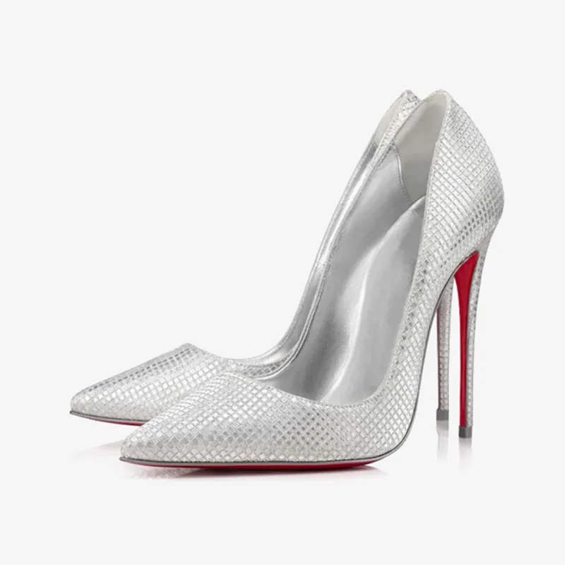 Iridescent Silver Sculpted Pumps sold by ArnoConti