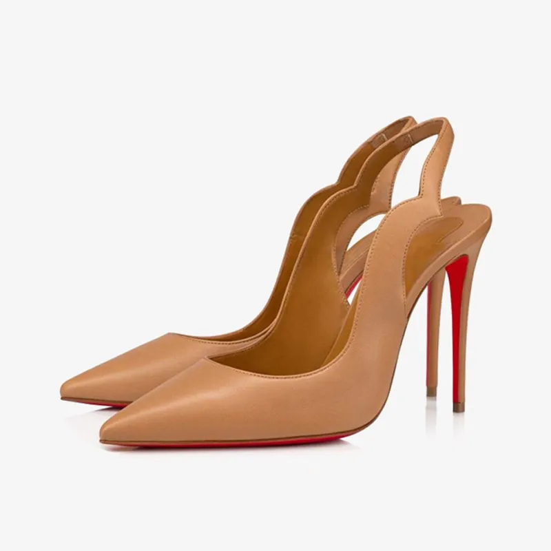 Nude Leather Cut-Out Heels sold by ArnoConti