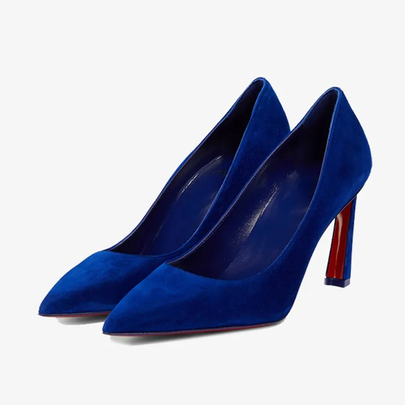 Elegant Blue Suede Stilettos sold by ArnoConti
