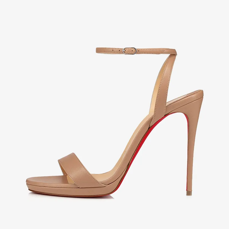 Beige Blush Leather Sandal with Wrapped Heel sold by ArnoConti product image thumbnail 3