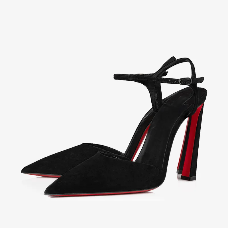 Sculptural Black Velvet Heels sold by ArnoConti
