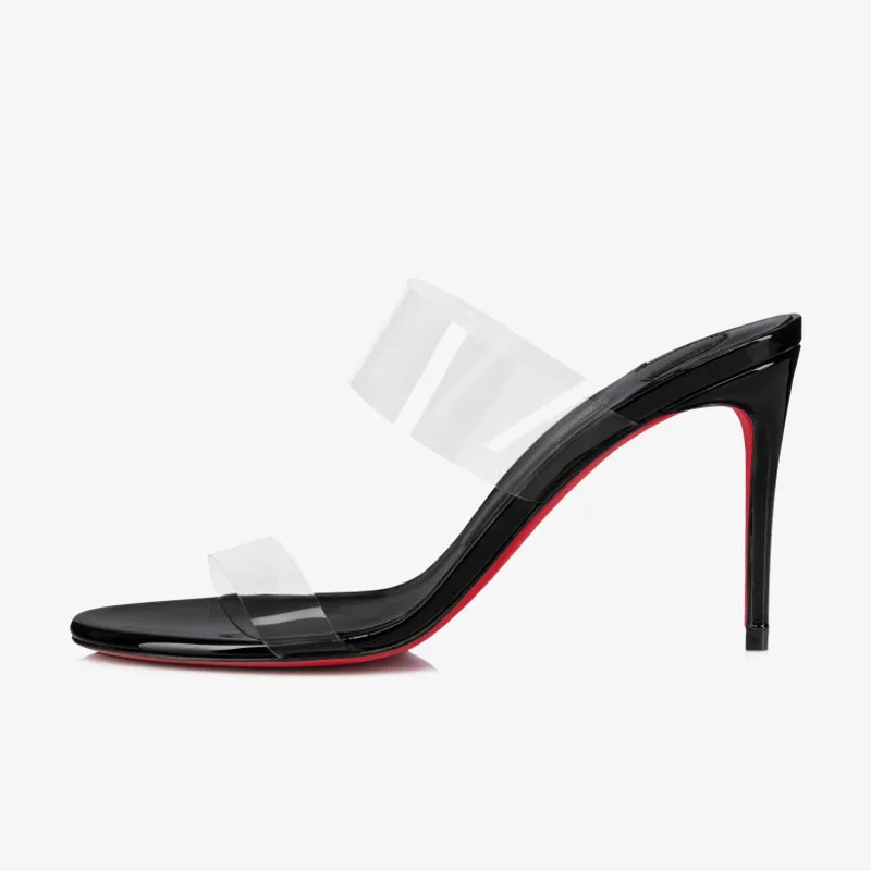 Sleek Black PVC Stiletto Mules sold by ArnoConti product image thumbnail 2