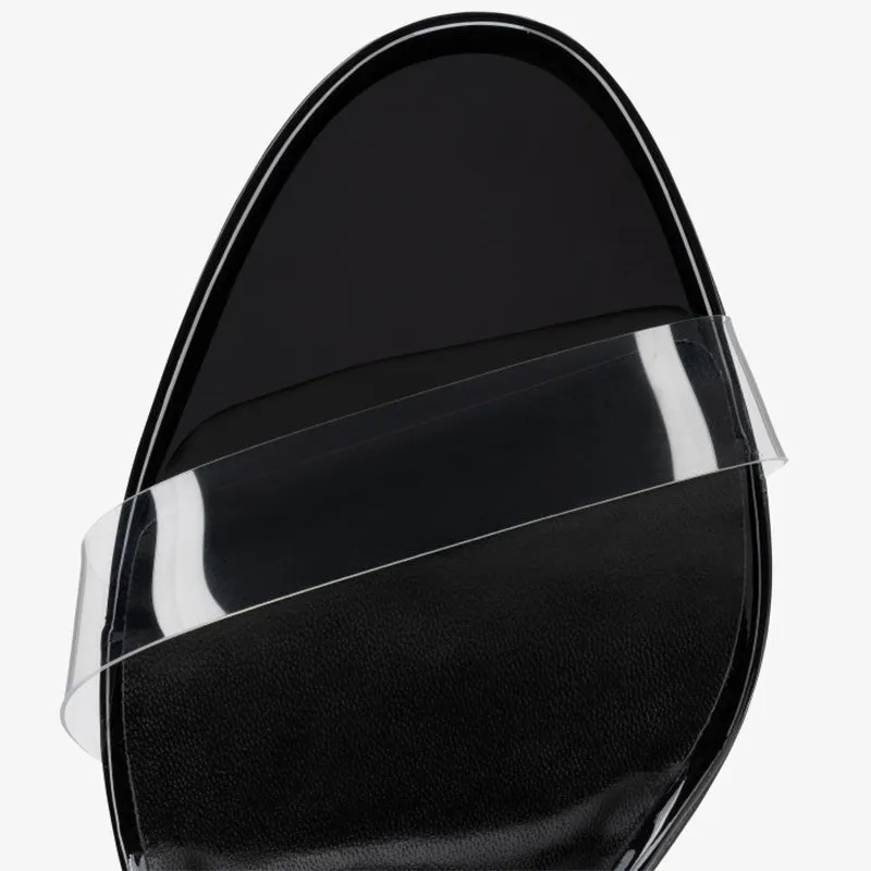 Sleek Black PVC Stiletto Mules sold by ArnoConti product image thumbnail 3