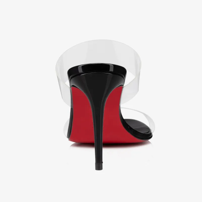 Sleek Black PVC Stiletto Mules sold by ArnoConti product image thumbnail 4