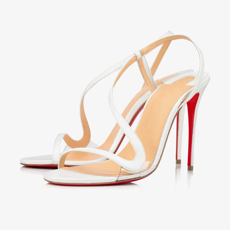 Sculpted White Stiletto Sandals sold by ArnoConti