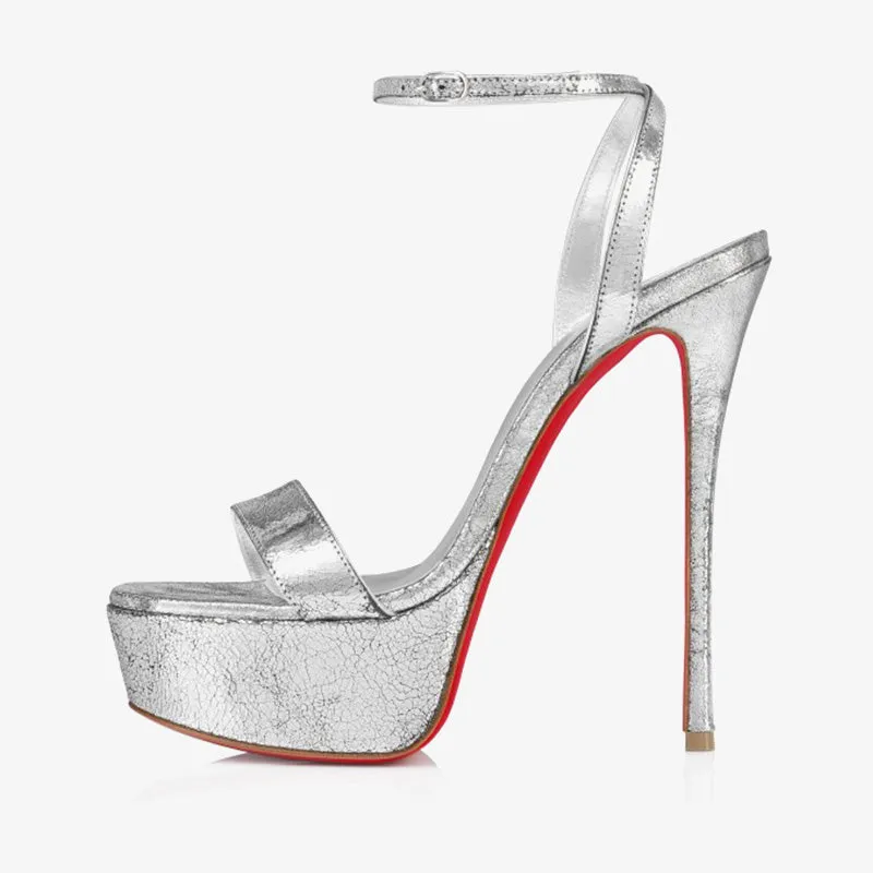Metallic Ankle Strap High Heels sold by ArnoConti product image thumbnail 2