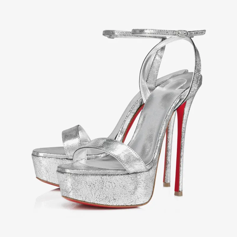 Metallic Ankle Strap High Heels sold by ArnoConti