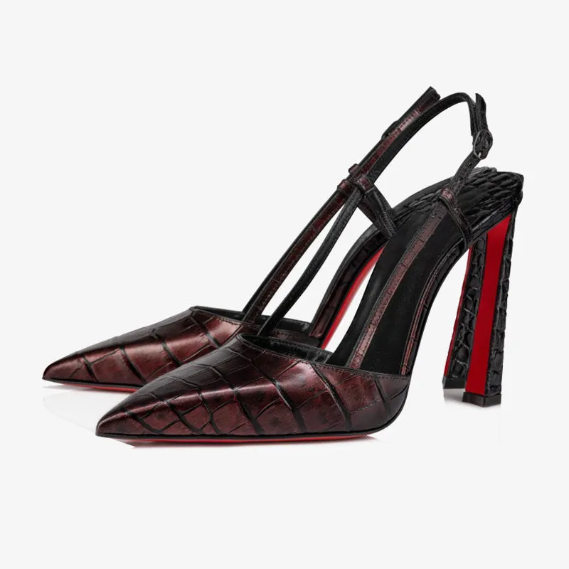 Sleek Brown Pointed Pumps sold by ArnoConti