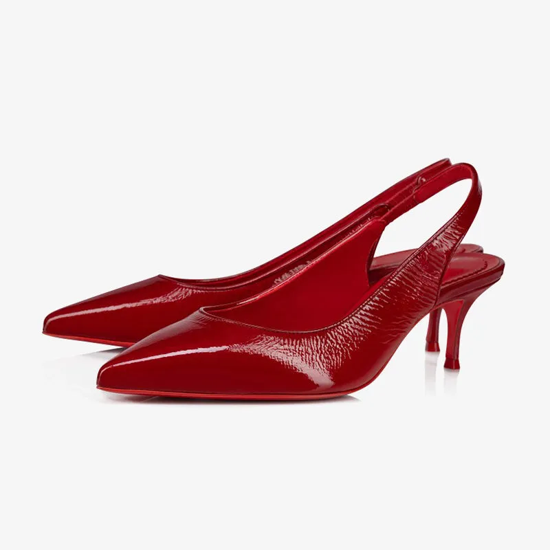 Glossy Red Pointed Heels sold by ArnoConti