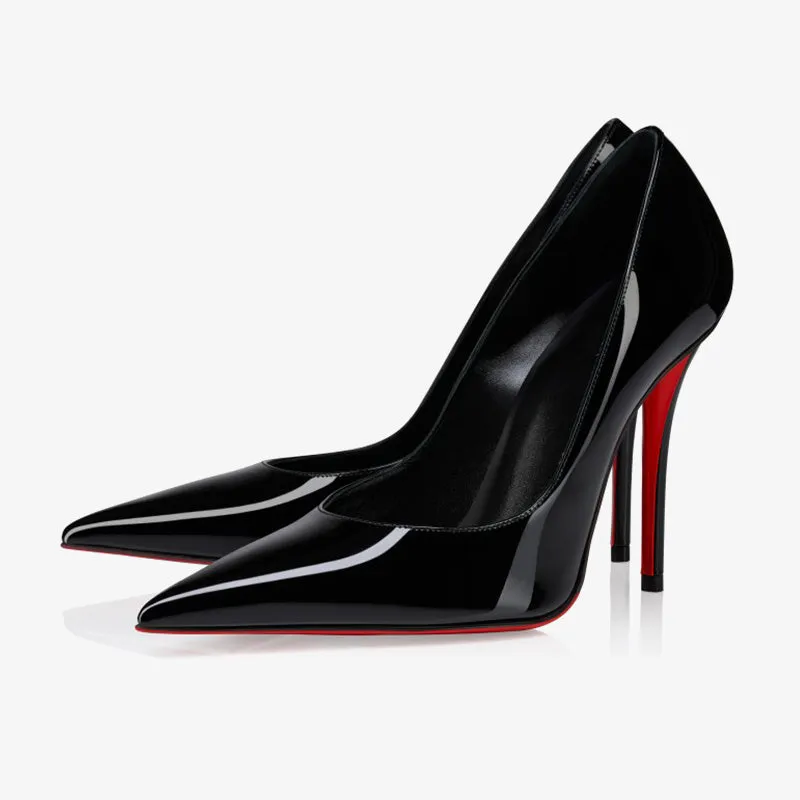 Black Patent Stilettos with Sculpted Heel sold by ArnoConti