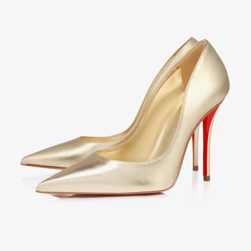 Modern Platinum Pumps with Slim Heel sold by ArnoConti