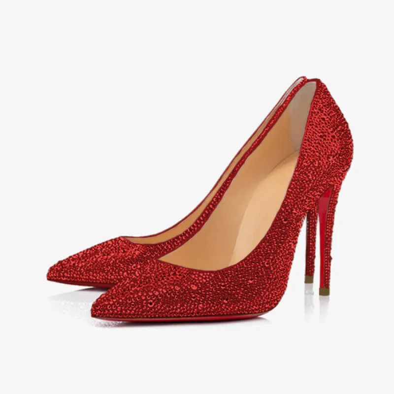 Crystal-Embellished Pointed Heel Pumps sold by ArnoConti