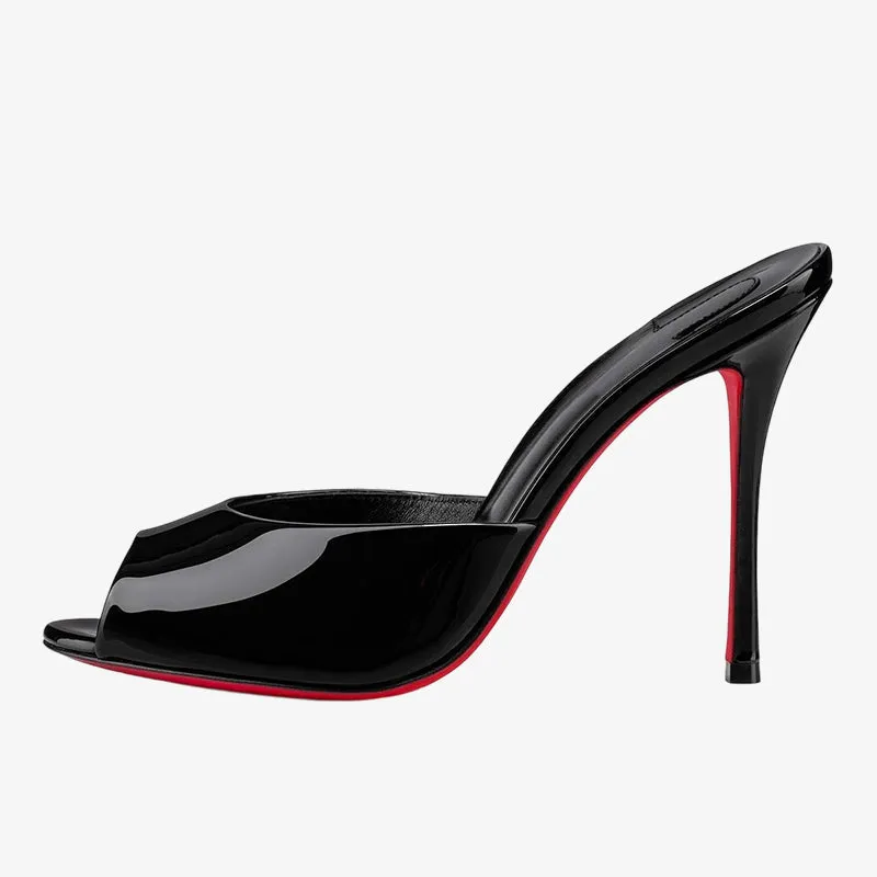 Elegant Black Open-Toe Slip-On Heels sold by ArnoConti product image thumbnail 3