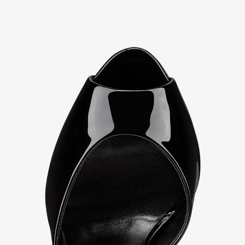 Elegant Black Open-Toe Slip-On Heels sold by ArnoConti product image thumbnail 4