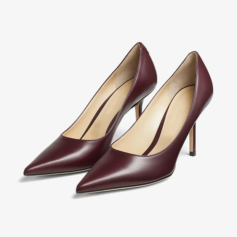 Burgundy Calfskin Pumps sold by ArnoConti