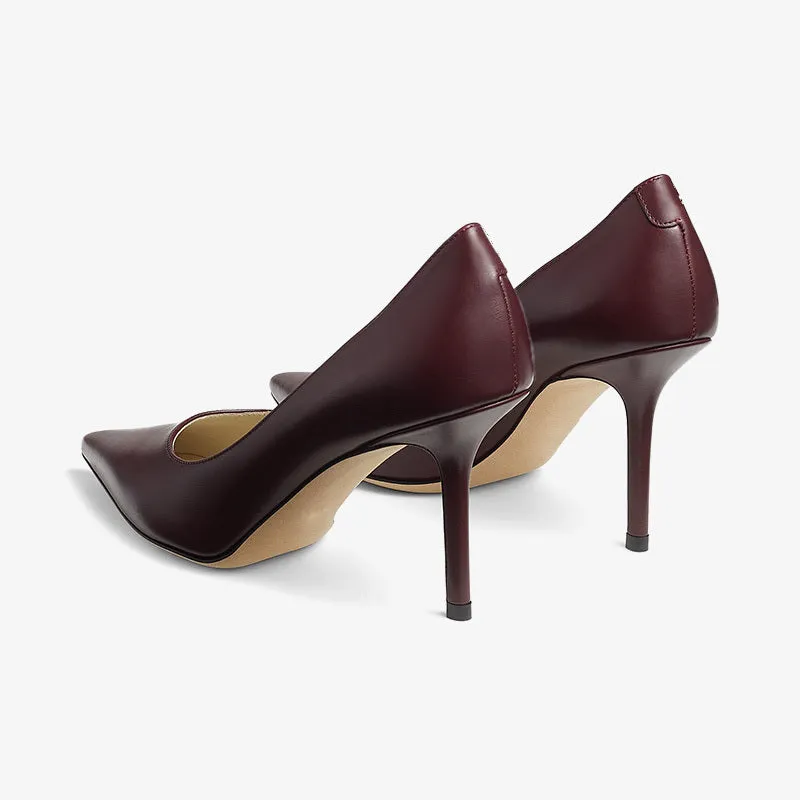 Burgundy Calfskin Pumps sold by ArnoConti product image thumbnail 5