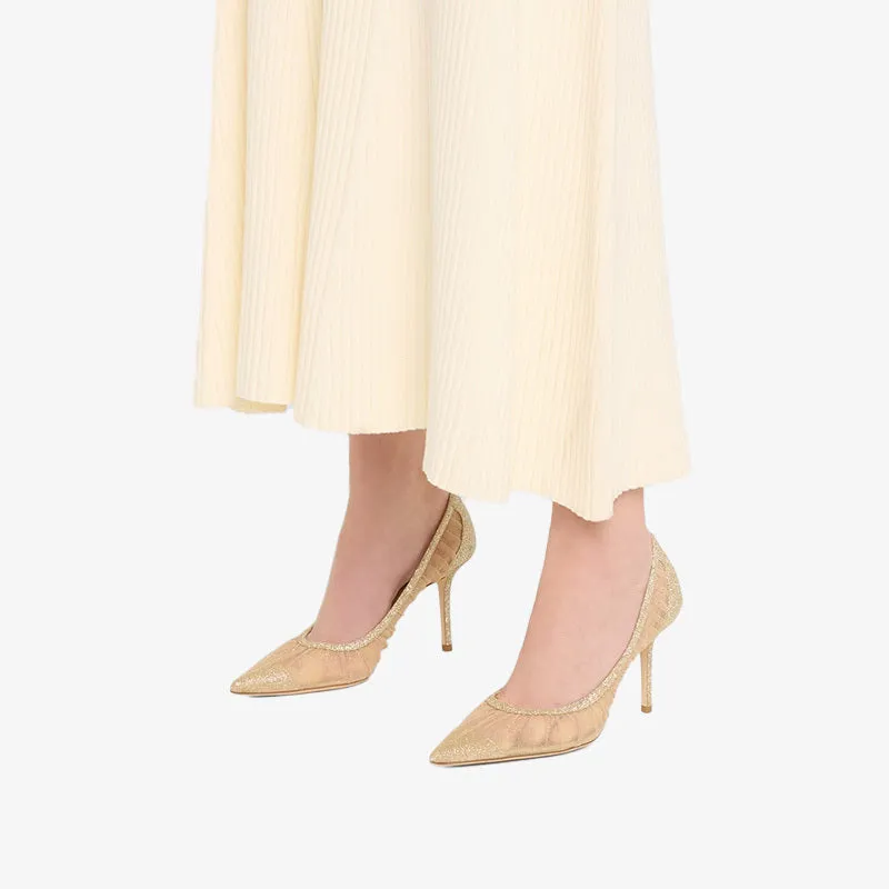 Glitter Pointed-Toe Gold Pumps sold by ArnoConti product image thumbnail 2