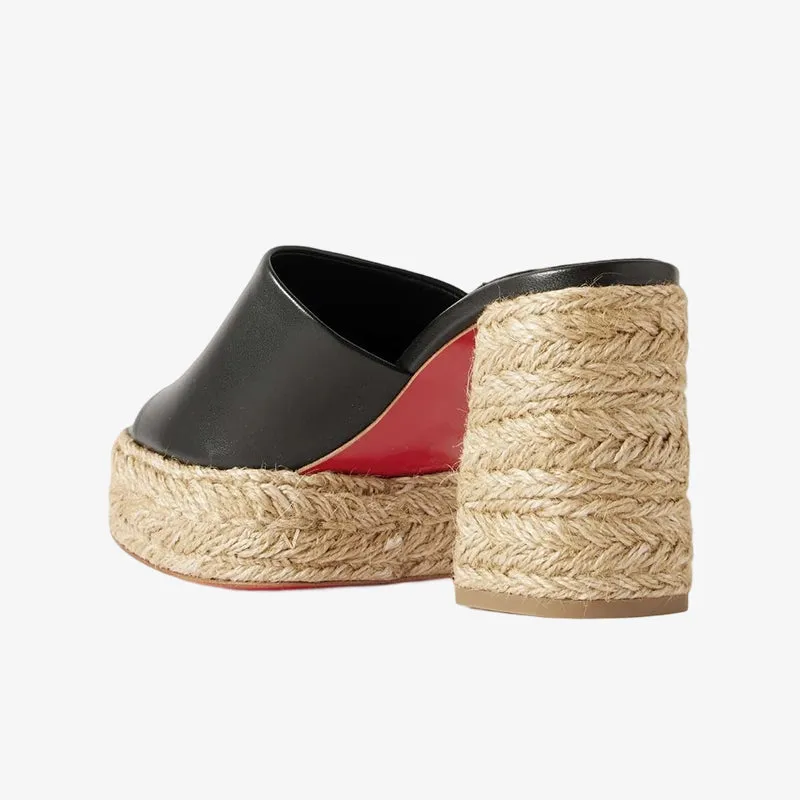 Black Leather Espadrille Mule sold by ArnoConti product image thumbnail 5