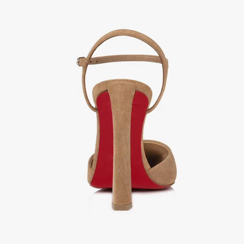 Elegant Brown Velvet Heels sold by ArnoConti product image thumbnail 5