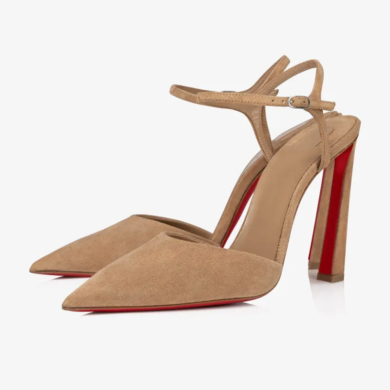 Elegant Brown Velvet Heels made by ArnoConti