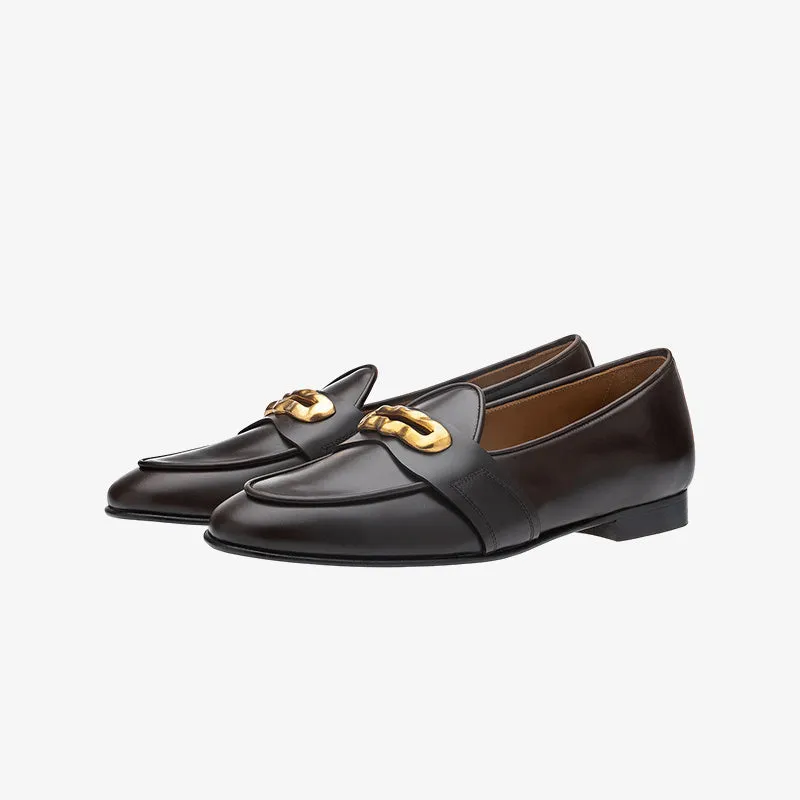 Elegant Cocoa Leather Loafers for Everyday Wear made by ArnoConti