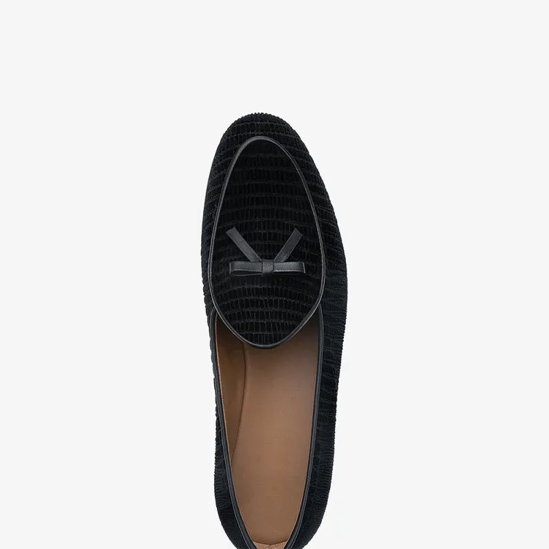 Luxury Black Evening Loafers in Soft Velvet sold by ArnoConti product image thumbnail 4