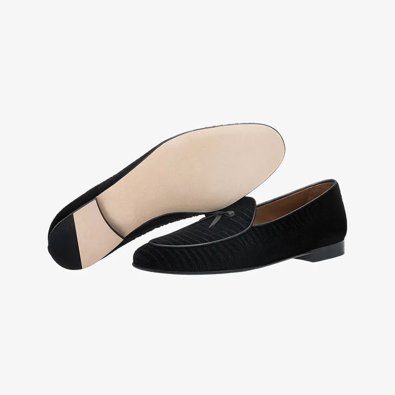 Luxury Black Evening Loafers in Soft Velvet sold by ArnoConti product image thumbnail 5