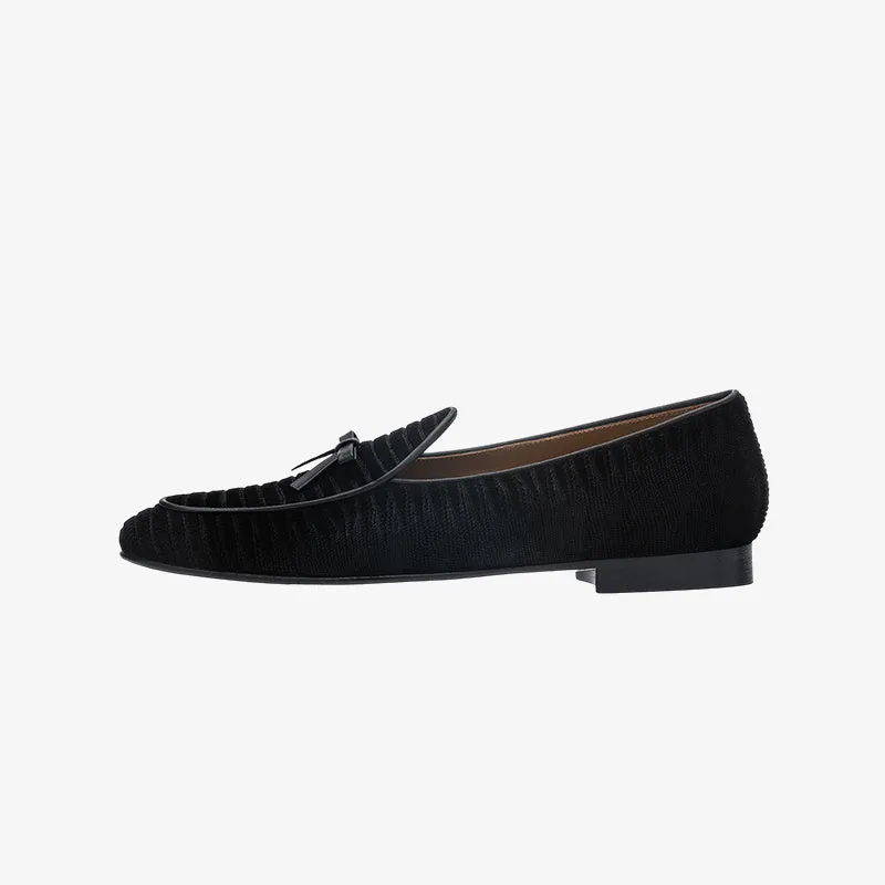 Luxury Black Evening Loafers in Soft Velvet sold by ArnoConti product image thumbnail 2