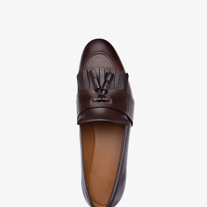 Timeless Tassel Loafers in Hand-Finished Brown Leather sold by ArnoConti product image thumbnail 5