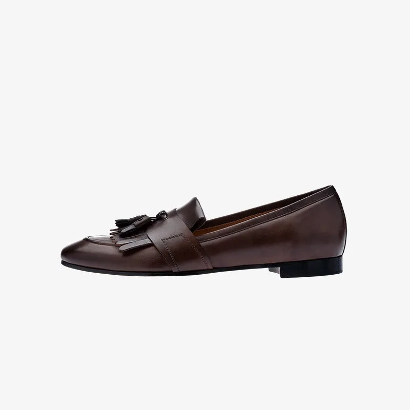 Timeless Tassel Loafers in Hand-Finished Brown Leather sold by ArnoConti product image thumbnail 3