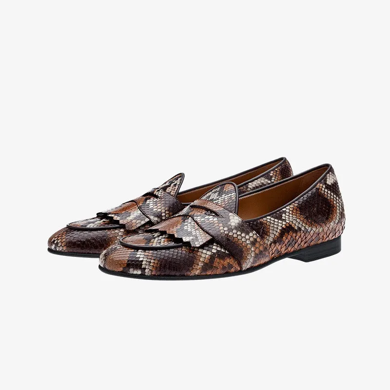 Artisan Brown Loafers with Multitone Leather Finish made by ArnoConti
