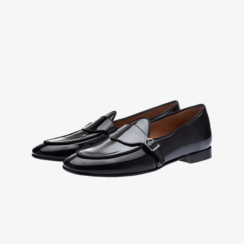 Classic Black Monk Loafers for Formal Wear made by ArnoConti
