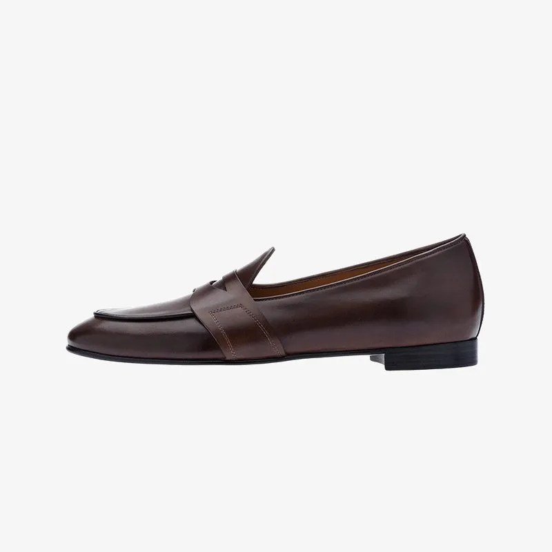 Refined Artisan Brown Loafers in Hand-Processed Leather sold by ArnoConti product image thumbnail 3