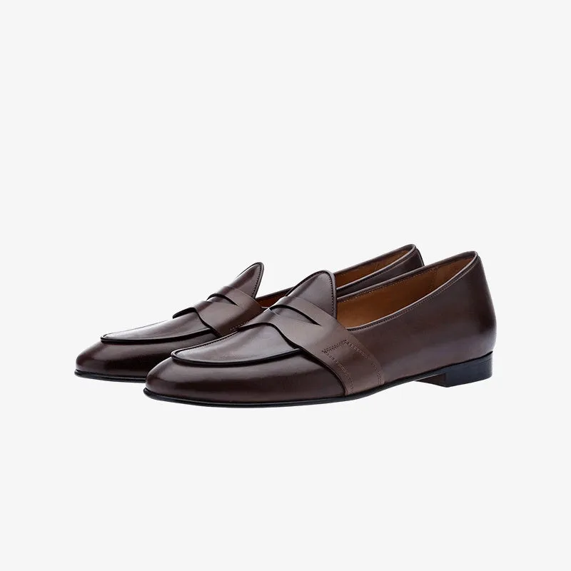Refined Artisan Brown Loafers in Hand-Processed Leather made by ArnoConti