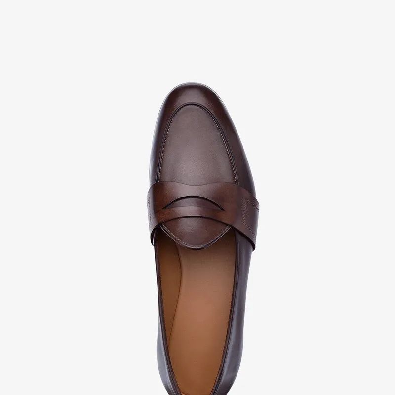 Refined Artisan Brown Loafers in Hand-Processed Leather sold by ArnoConti product image thumbnail 5