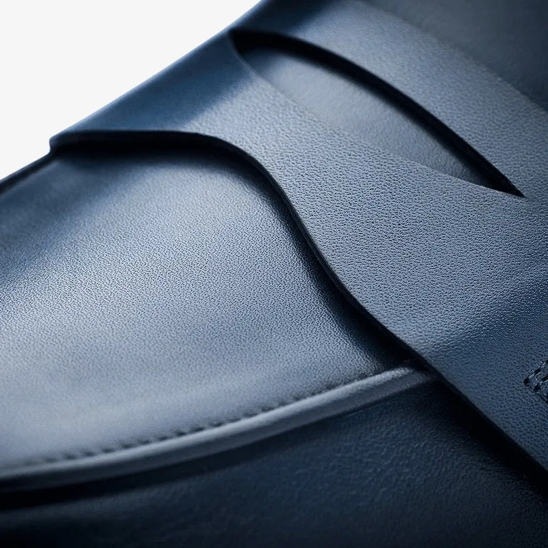 Classic Navy Slip-On Loafers in Hand-Finished Calfskin sold by ArnoConti product image thumbnail 4