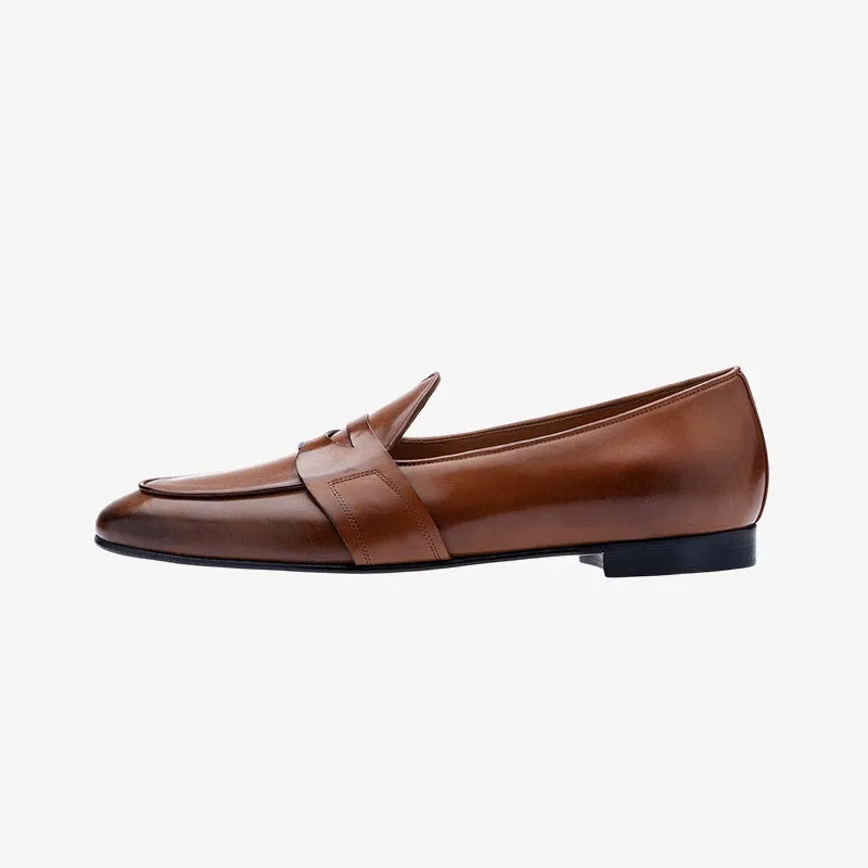 Artisan Brown Calfskin Loafers for Timeless Everyday Wear sold by ArnoConti product image thumbnail 3