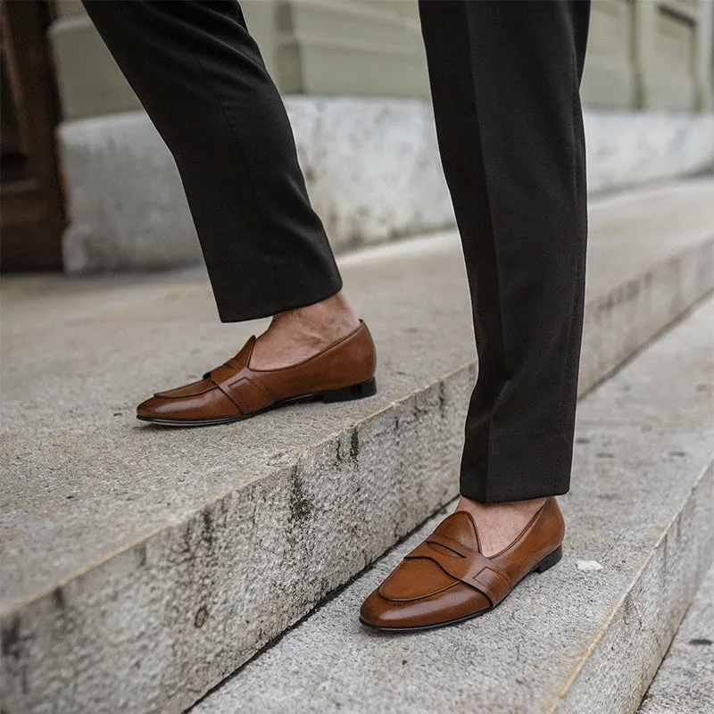 Artisan Brown Calfskin Loafers for Timeless Everyday Wear sold by ArnoConti product image thumbnail 2