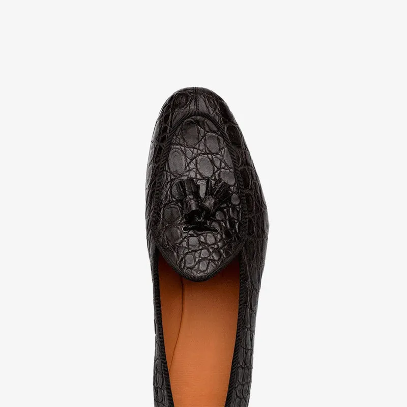 Black Leather Tassel Loafers for Smart Everyday Wear sold by ArnoConti product image thumbnail 2