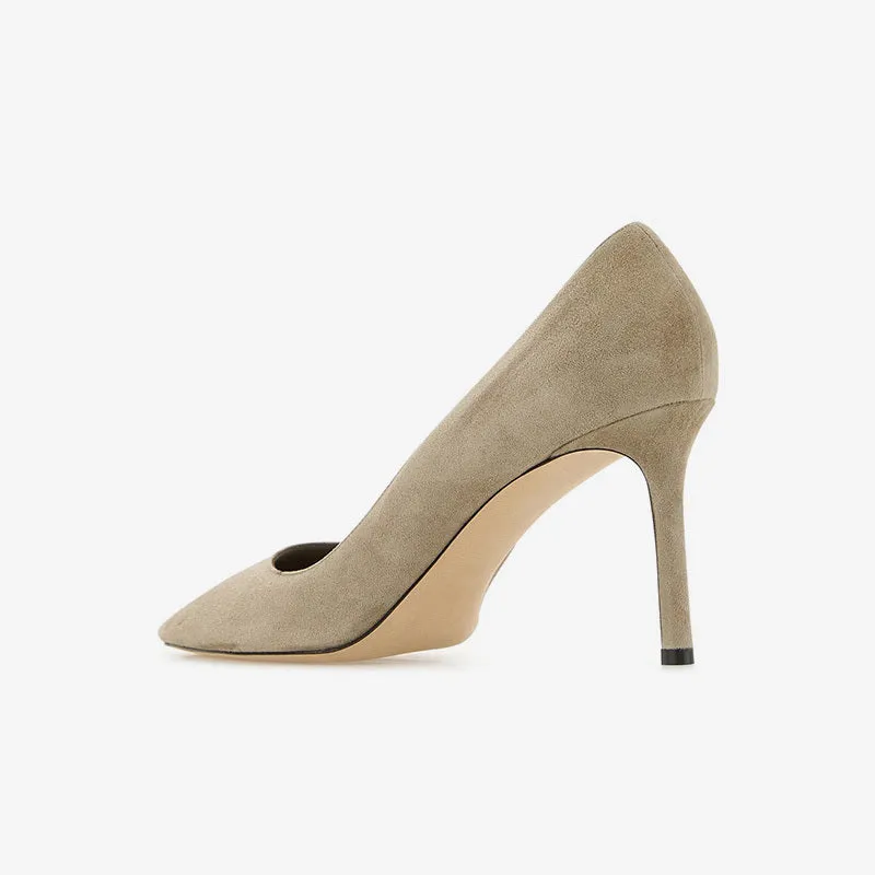 Grey Suede Pointed-Toe Stiletto Pumps sold by ArnoConti product image thumbnail 5